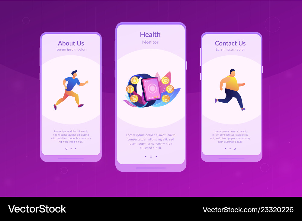 Fitness tracker app interface template Royalty Free Vector