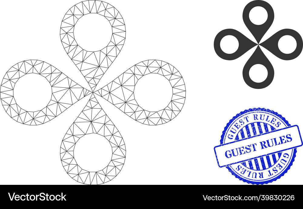 Guest rules textured seal and web carcass Vector Image
