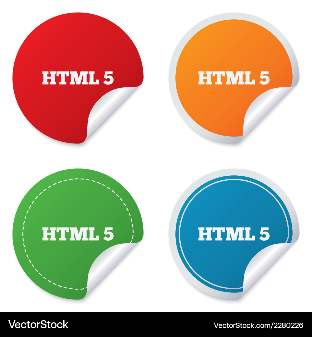 Html5 sign icon new markup language symbol vector image