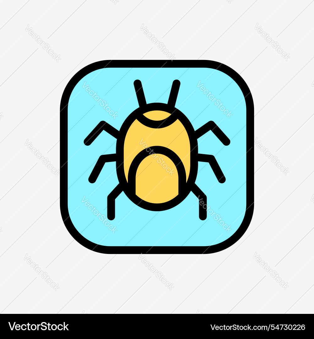 Icon line color bug malware button technology Icon line color bug malware button technology vector image