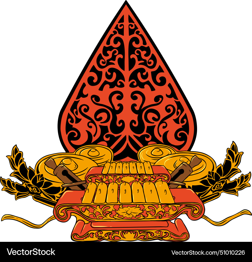 Indonesian gamelan music instrument design Indonesian gamelan music instrument design Vector Image