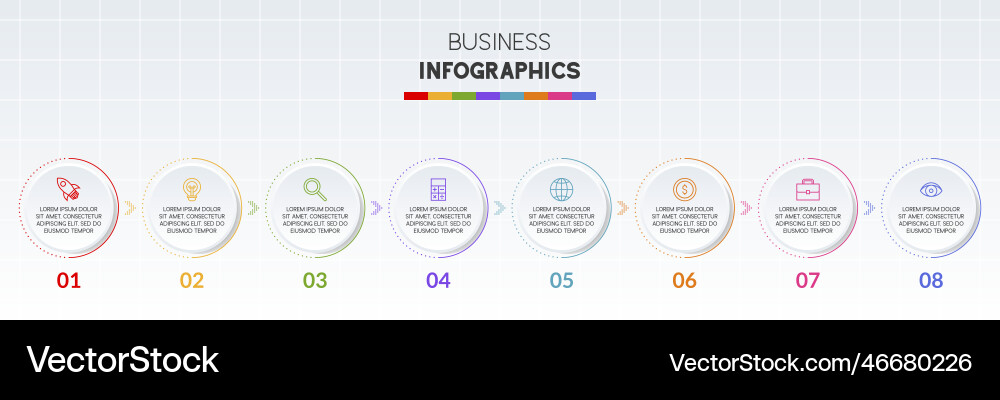 Infografiken Designvorlage und Icons mit 8 Infografiken Designvorlage und Icons mit 8 vektorbild