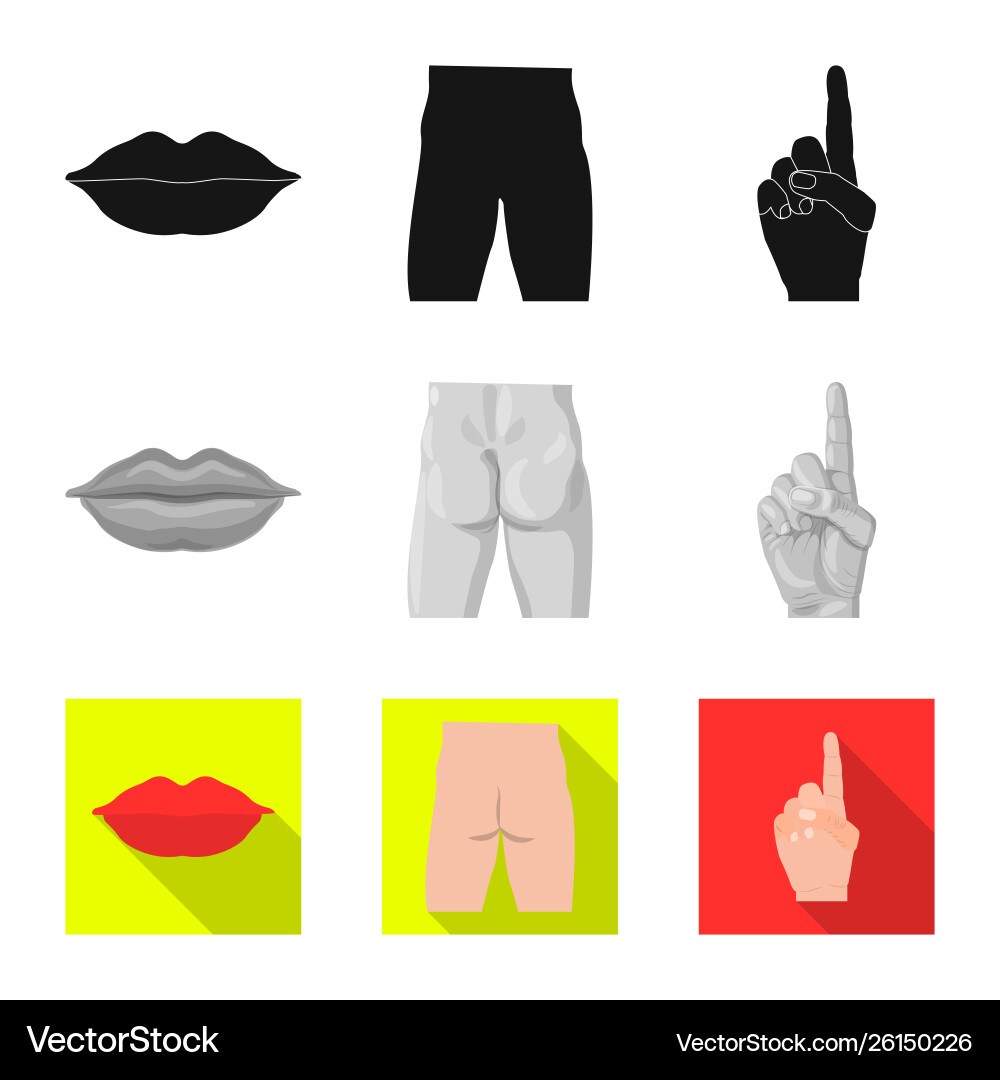 Isolated object human and part icon collection Isolated object human and part icon collection vector image