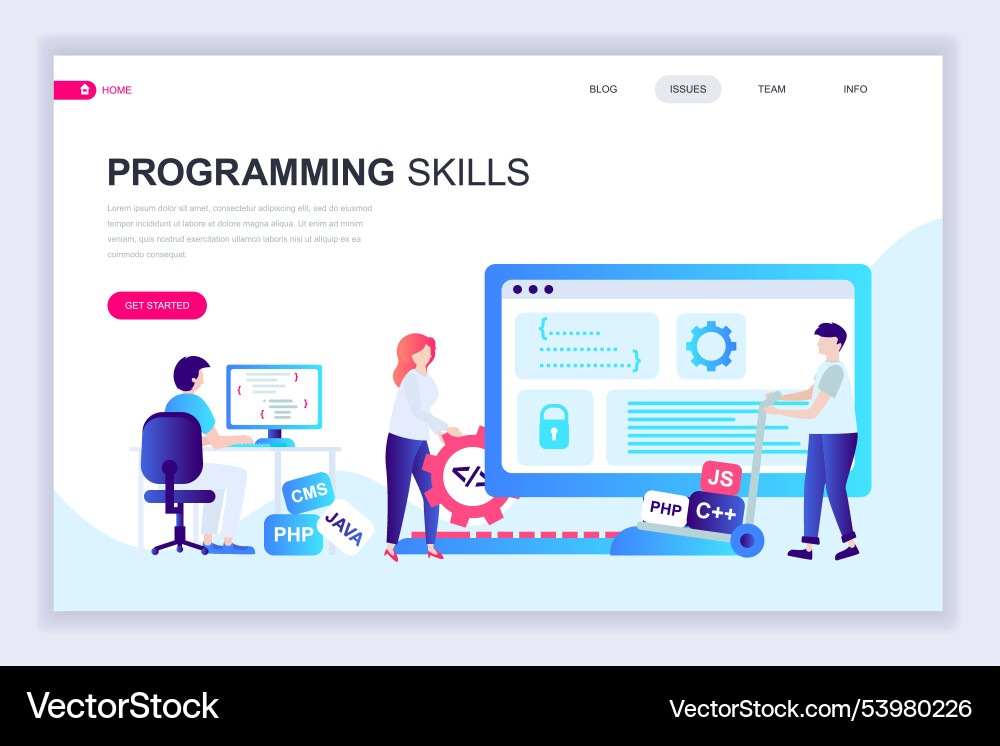 Modern flat web page design template Modern flat web page design template Vector Image
