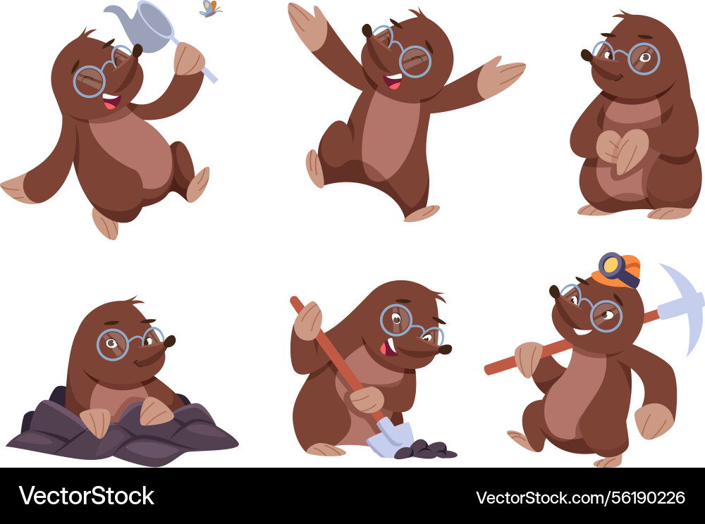 Mole animal cartoon mascot wild Mole animal cartoon mascot wild vector image