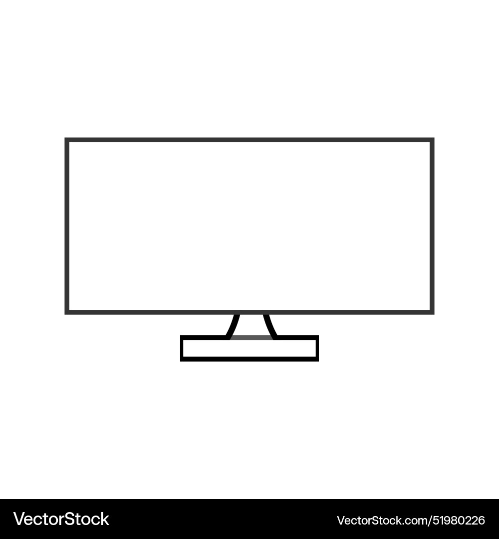 Monitor icon in flat style with background vector image