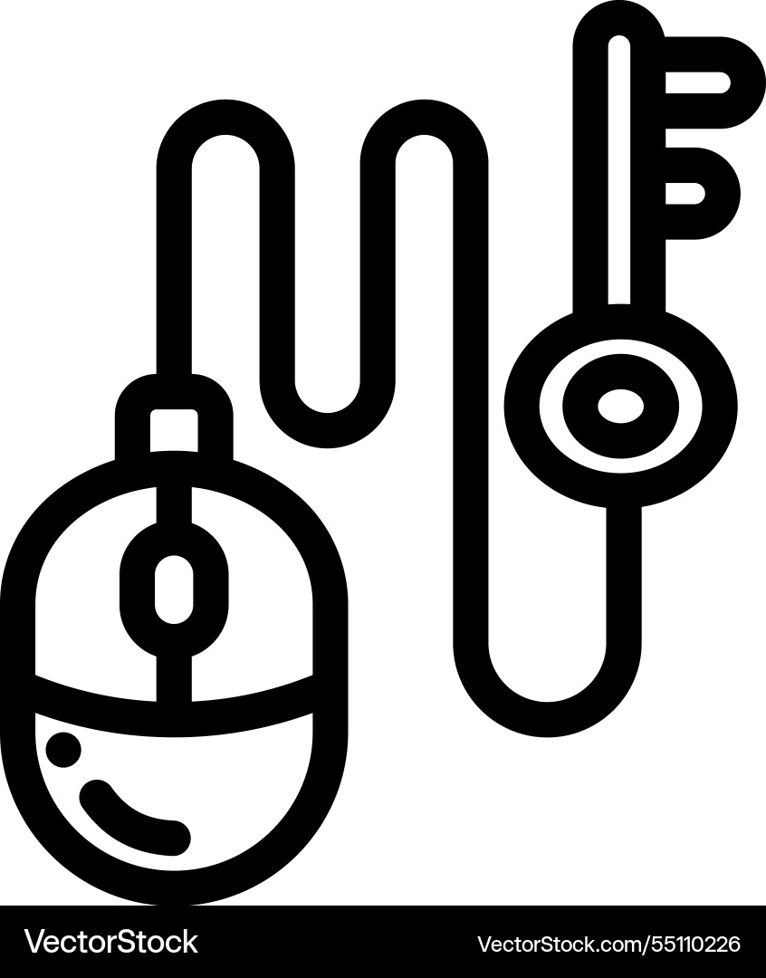 Mouse icon thin linear style design isolated Mouse icon thin linear style design isolated vector image