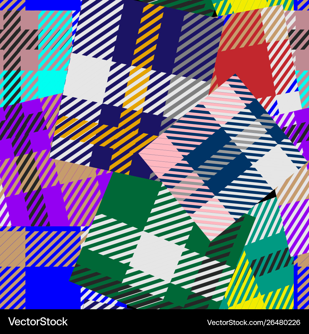 Patchwork tartan seamless pattern colorful Patchwork tartan seamless pattern colorful Vector Image