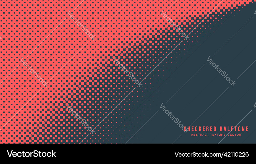Red Checkerboard Halftone Pattern vector image