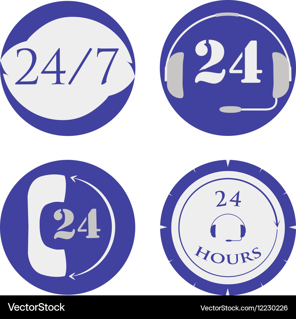 Set of open around the clock Vector Image