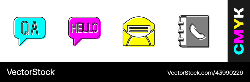 Set question and answer hello in different Vector Image