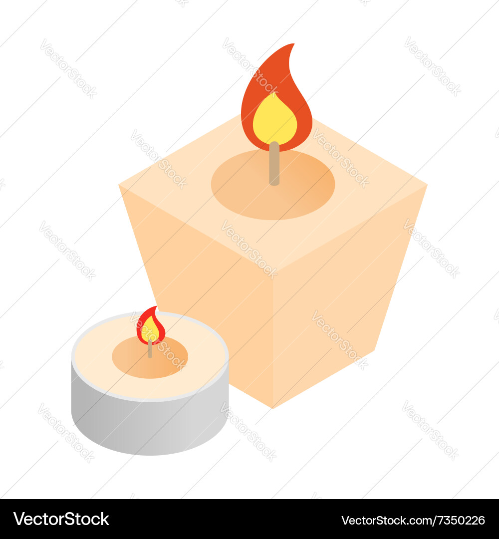 Spa candles isometric 3d icon Vector Image