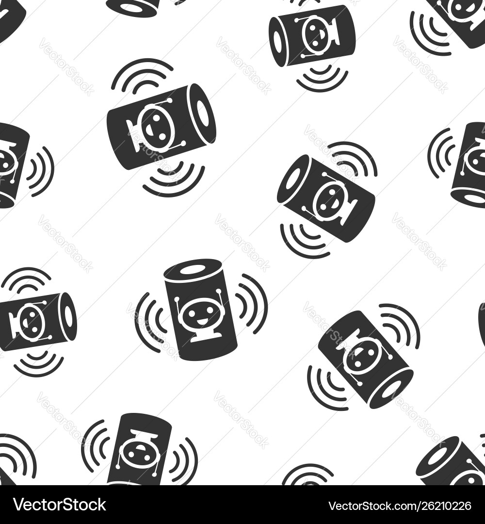 Voice assistant icon seamless pattern background Vector Image
