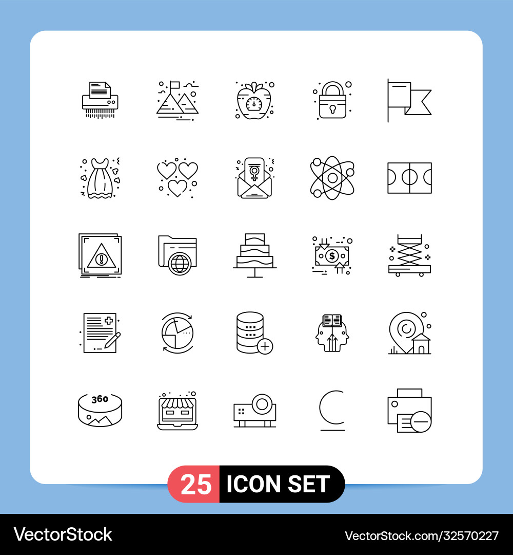 25 universal lines set for web and mobile Vector Image