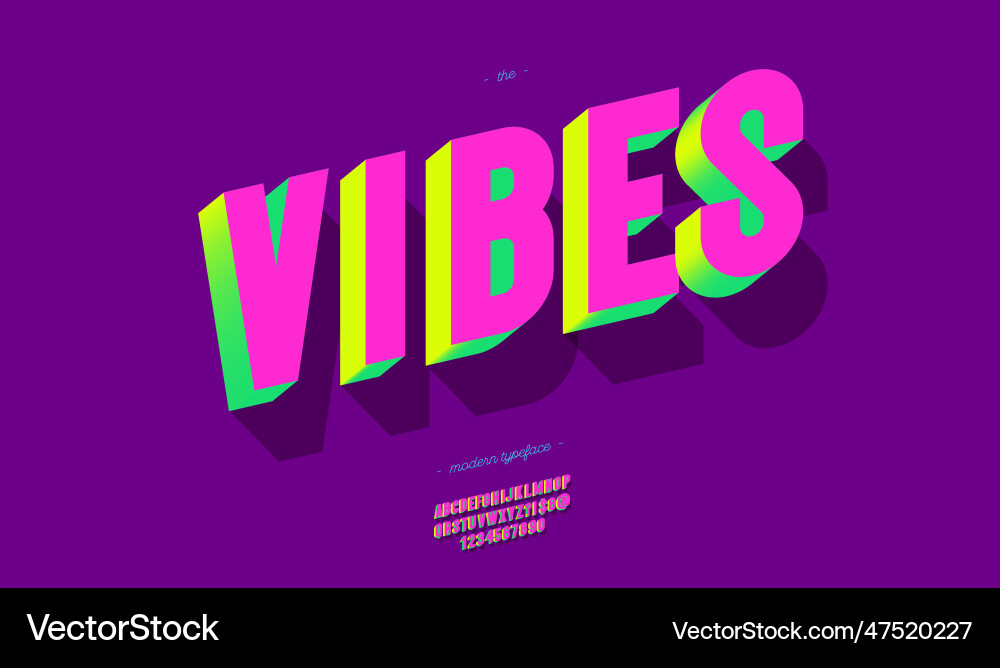 3D Vibes Typography - Bold & Modern Vector Image