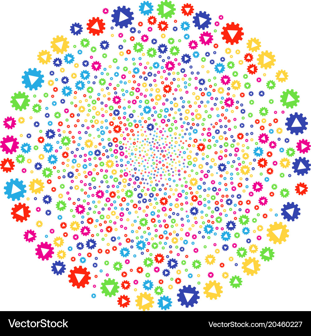 Automation festive round cluster vector image