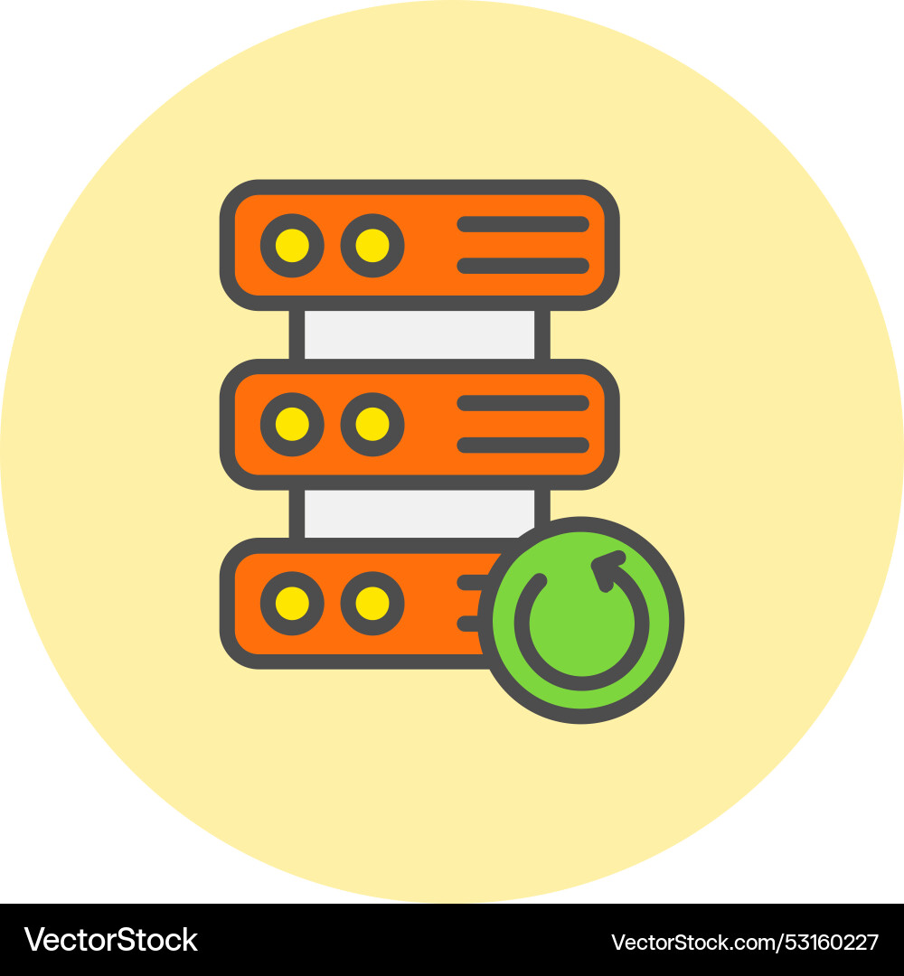 Backup line filled circle icon Vector Image