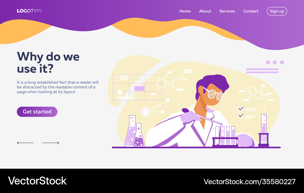 Chemist working in lab Chemist working in lab vector image