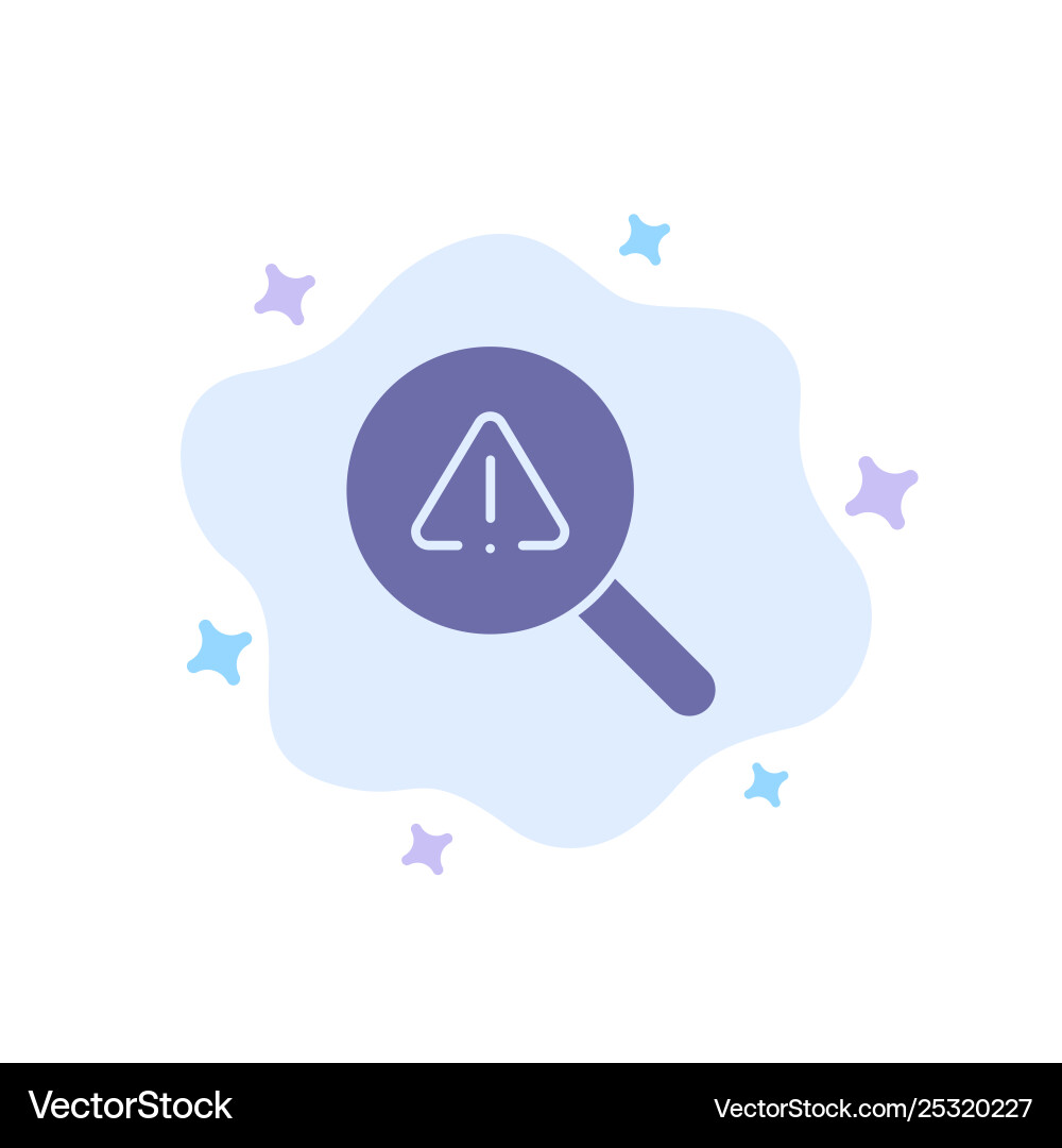 Find search view error blue icon on abstract Find search view error blue icon on abstract vector image