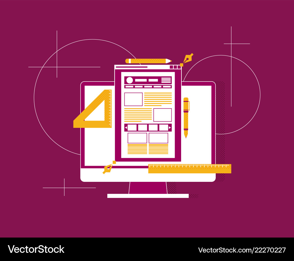 Flat of web design and development concepts Flat of web design and development concepts vector image