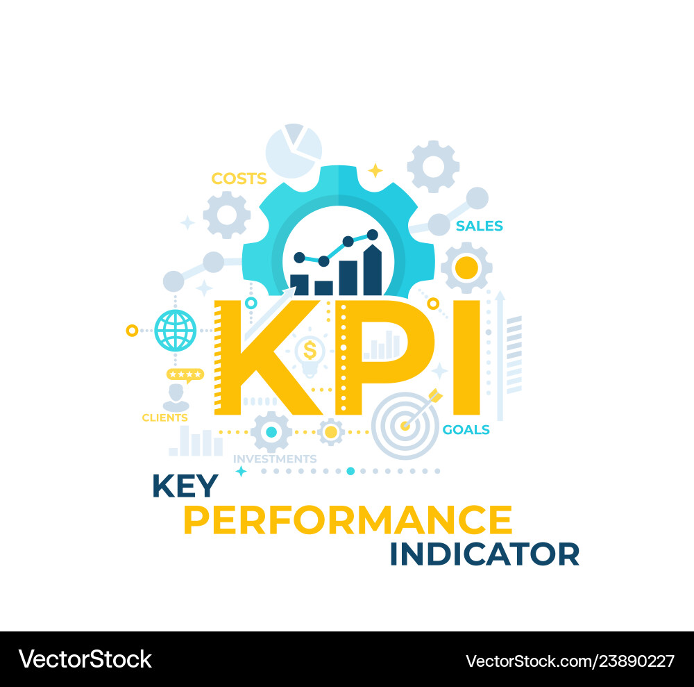 Kpi key performance indicator Kpi key performance indicator vector image