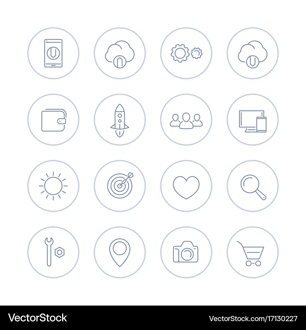 Line Icons - Web Interface Elements vector image
