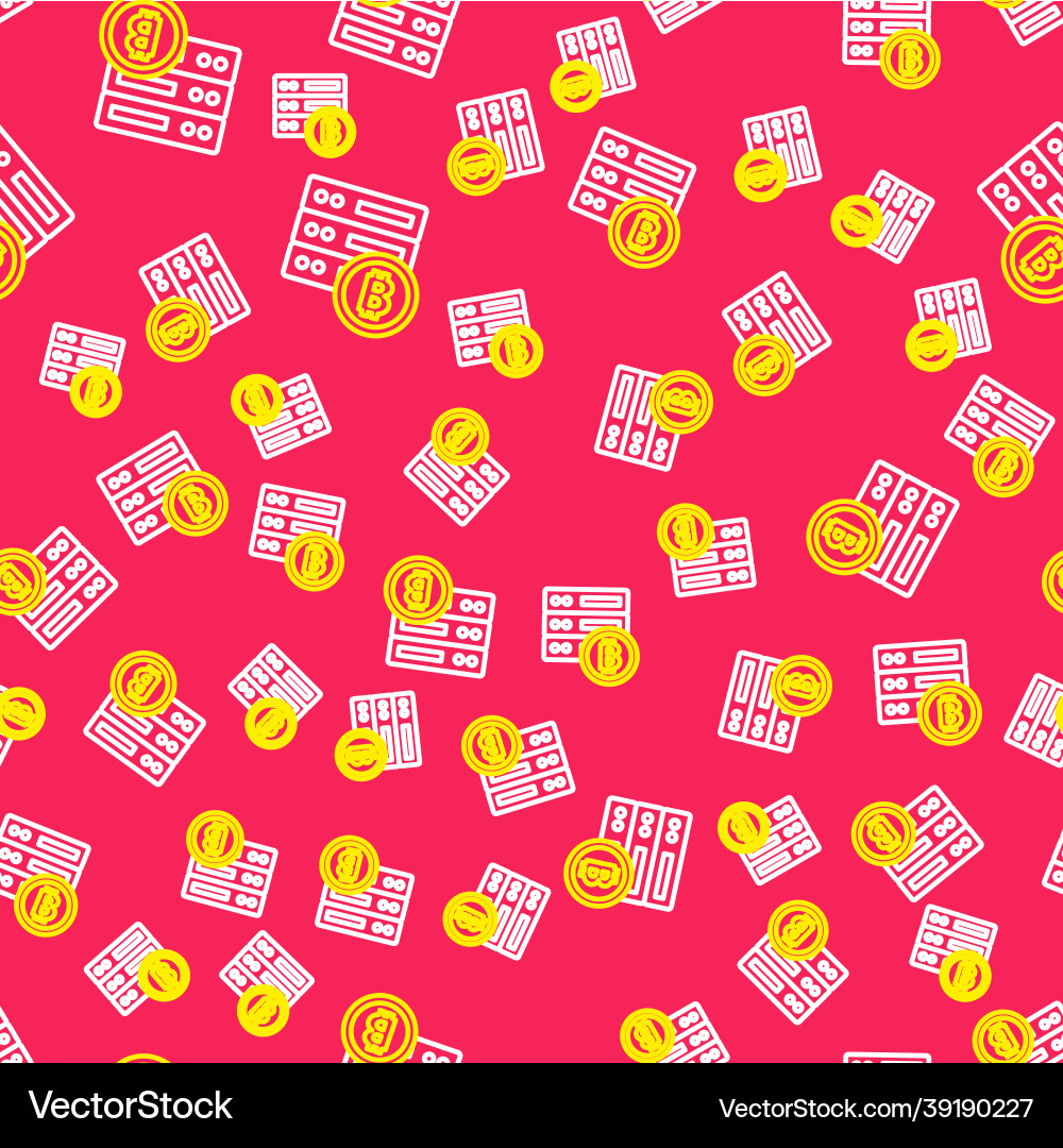Line server bitcoin icon isolated seamless pattern Line server bitcoin icon isolated seamless pattern Vector Image