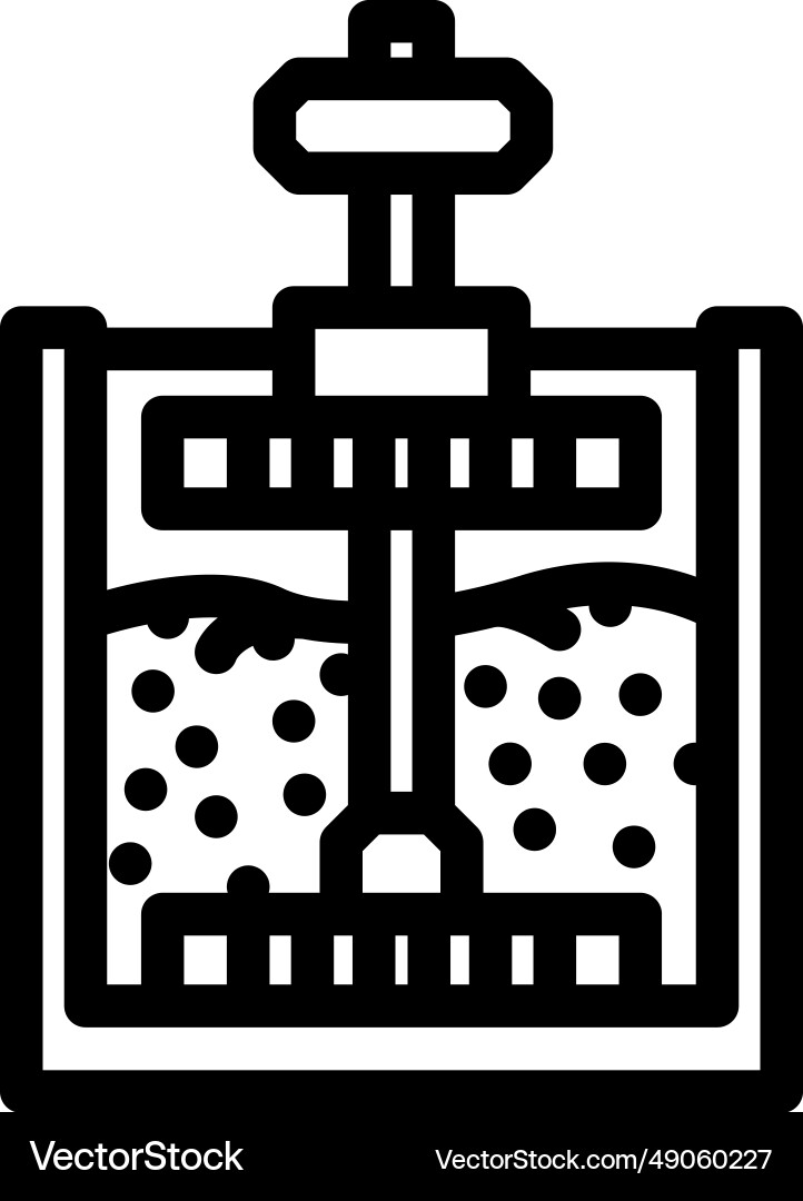 Ore processing mining line icon Vector Image