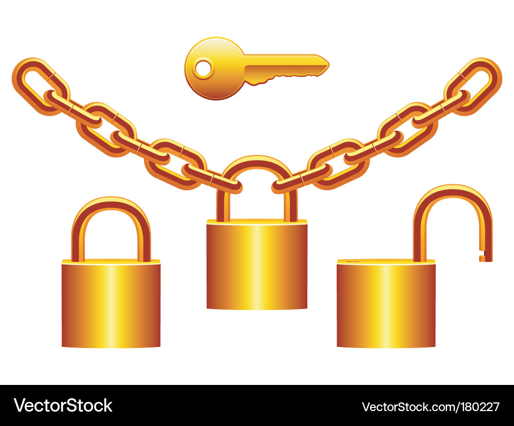 Padlock Set with Chains vector image