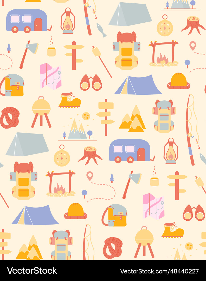 Seamless pattern with things for traveling vector image