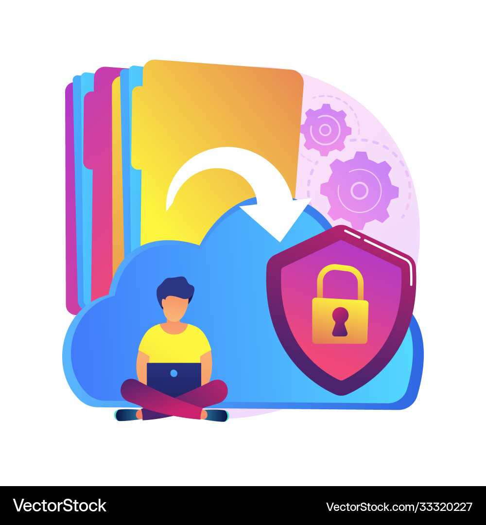 Secure file sharing abstract concept Secure file sharing abstract concept vector image