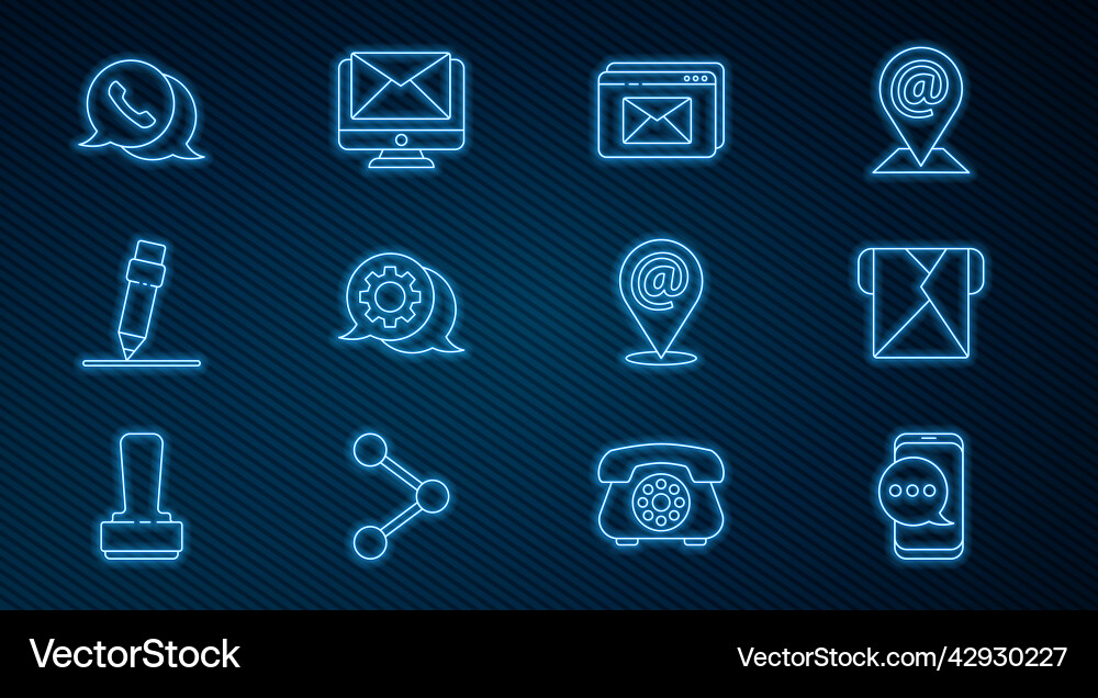 Set line chat messages notification on phone vector image