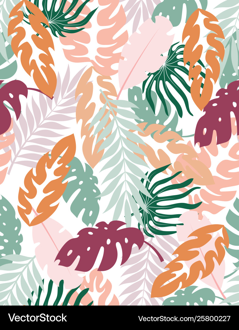 Tropical Leaf Pattern Vector Image