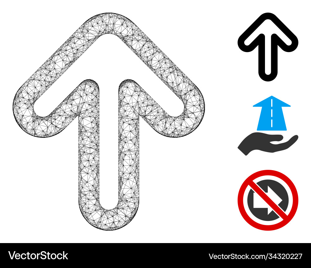 Up arrow polygonal web mesh Up arrow polygonal web mesh vector image