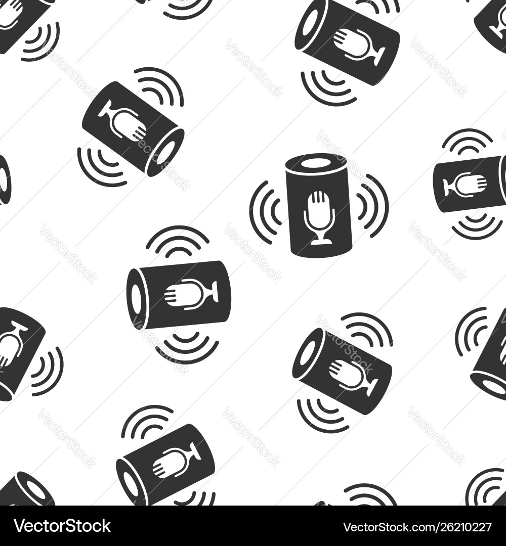 Voice assistant icon seamless pattern background vector image