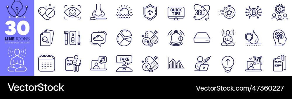 Web tutorials waterproof and iron line icons pack Vector Image