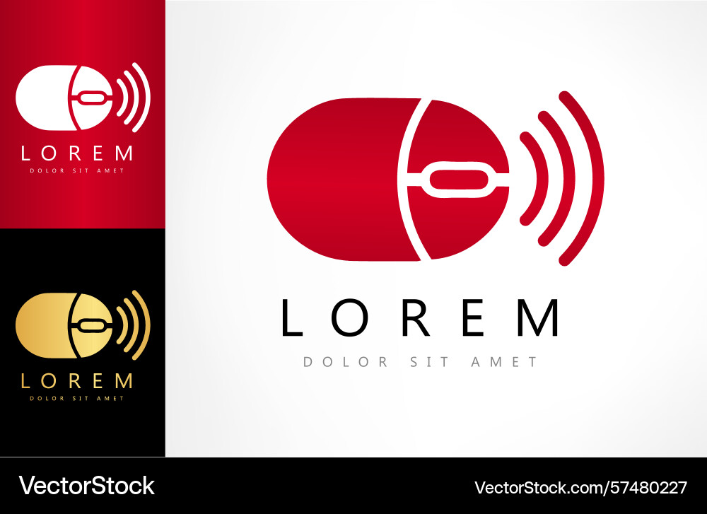 Wireless computer mouse logo Vector Image