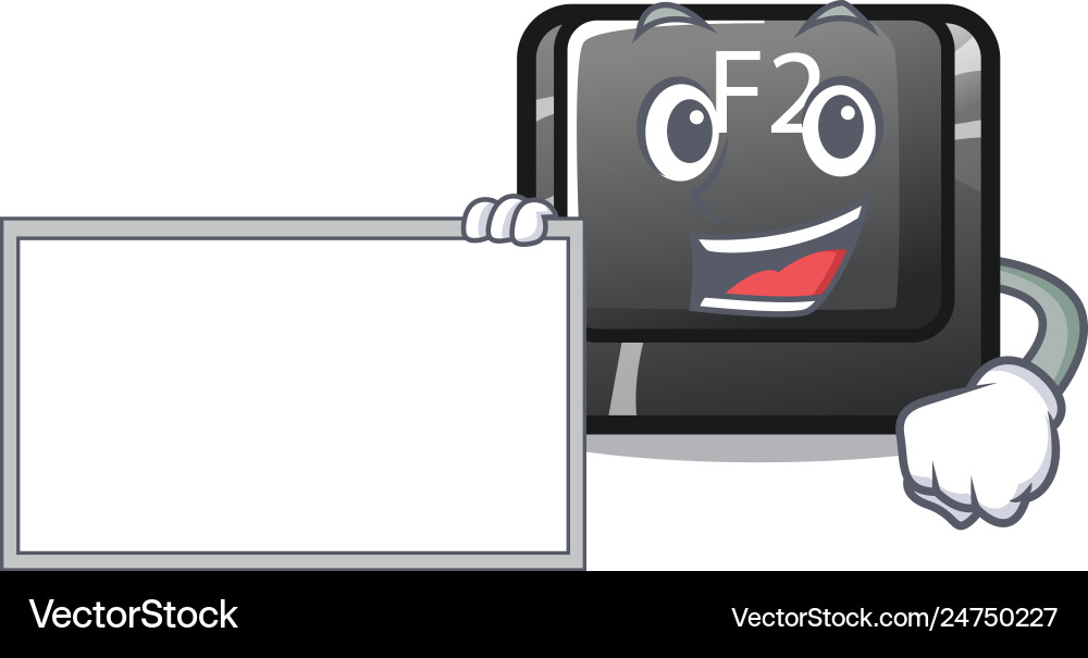 With board button f2 in shape character With board button f2 in shape character vector image