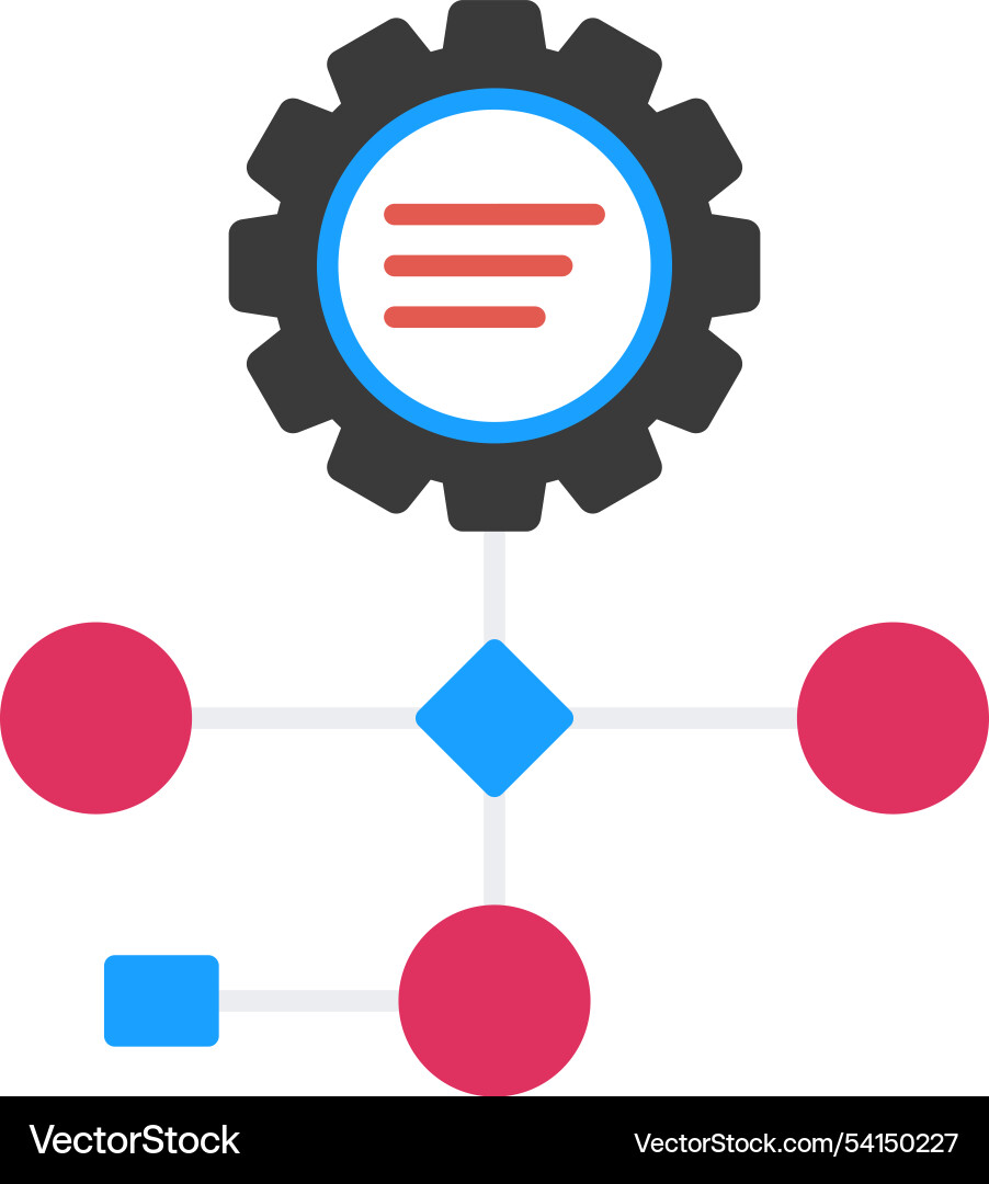 Workflow flat icon design Vector Image
