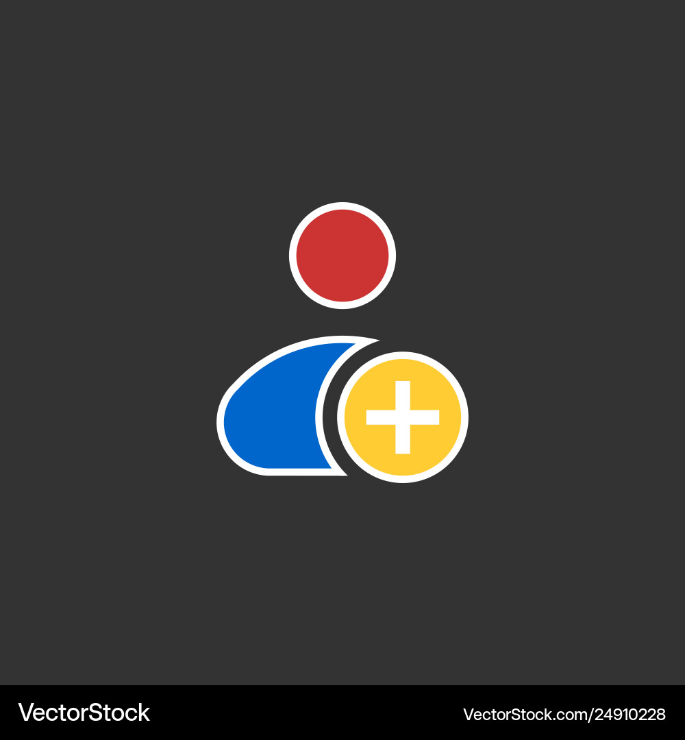 Add new user account flat icon for apps Add new user account flat icon for apps vector image