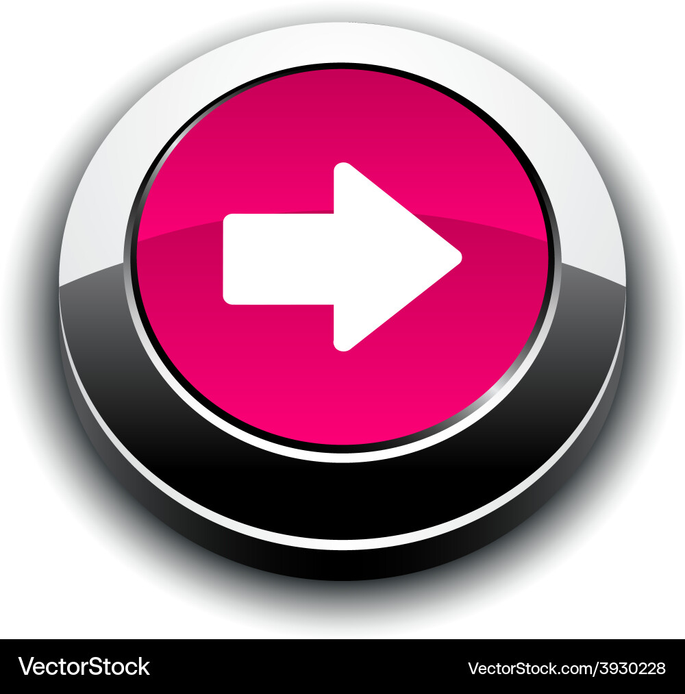 Arrow 3d round button vector image
