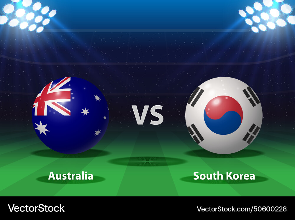 Australien vs South korea klopfen Bühne asia 2023 Australien vs South korea klopfen Bühne asia 2023 vektorbild