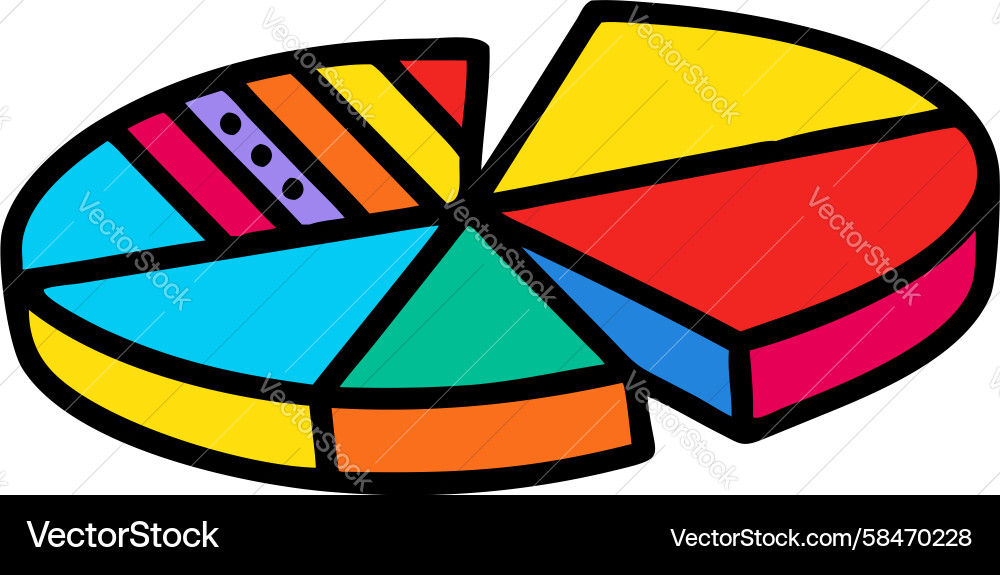 Bold Pie Chart Data Visualization Vector Image
