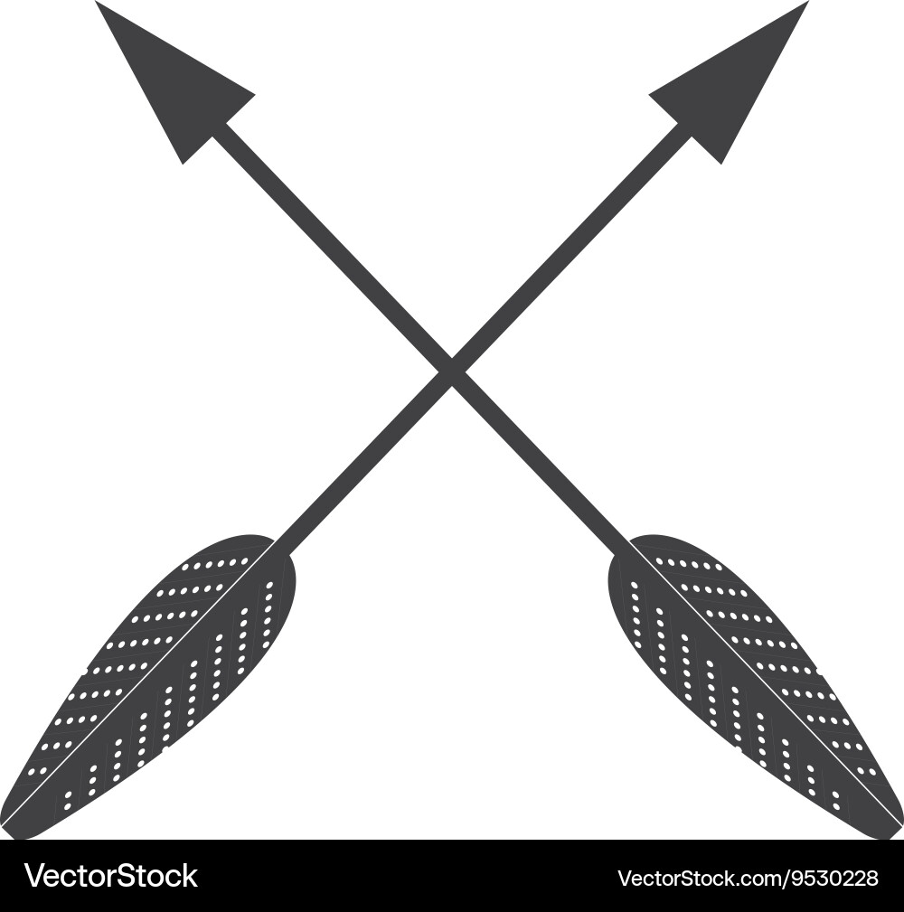 Crossed Arrows Icon - Tribal Style vector image