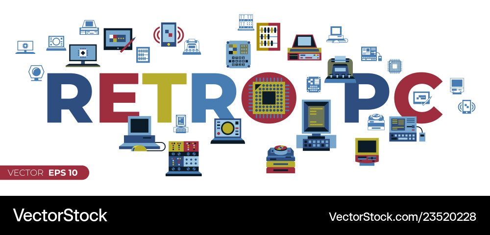 Digital personal computer timeline Vector Image