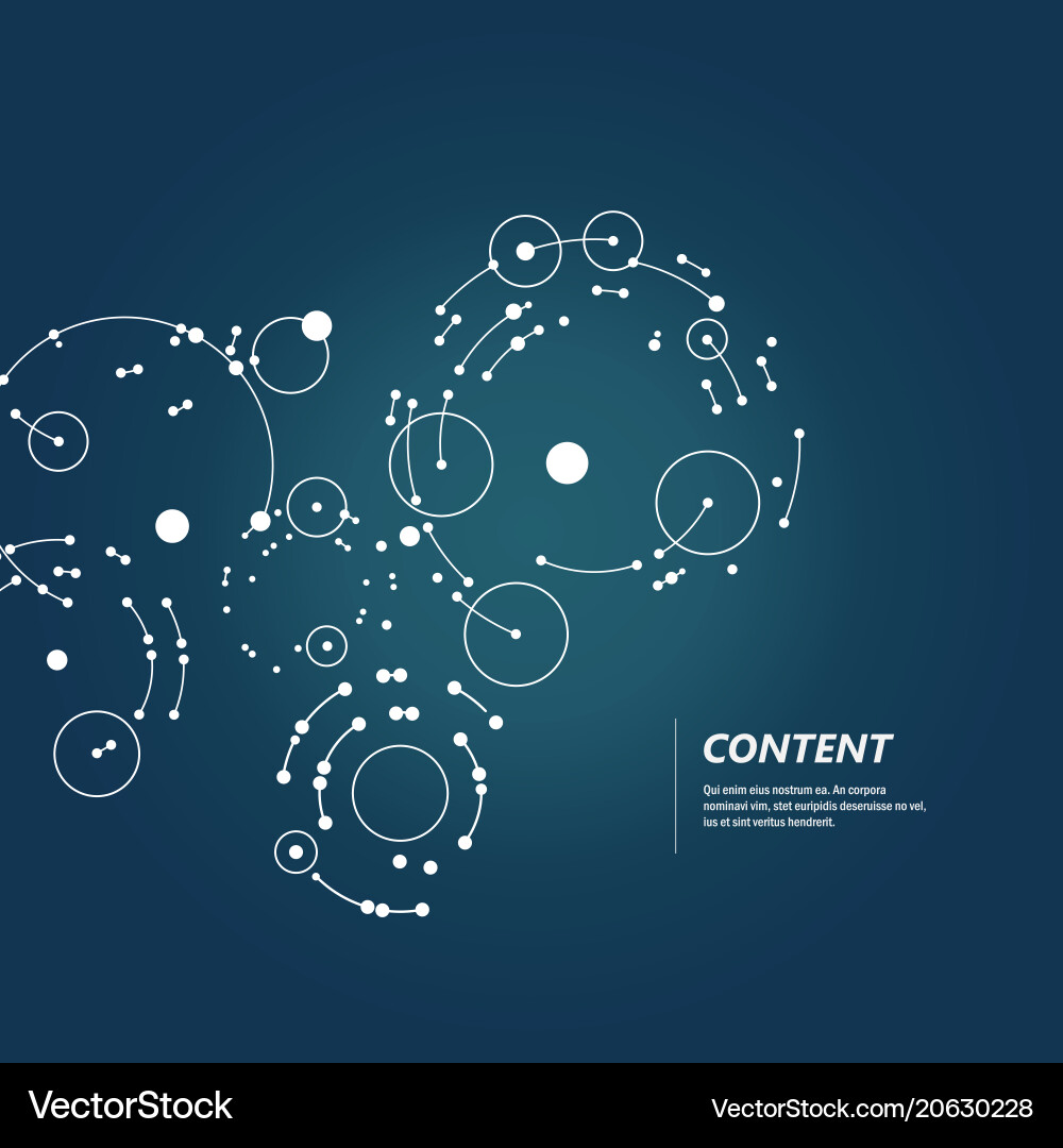 Dots connecting circles background Dots connecting circles background Vector Image