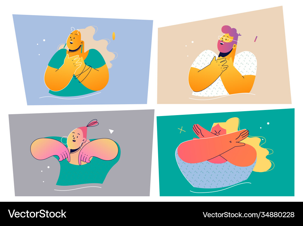 Emotion face expression print set concept Emotion face expression print set concept Vector Image