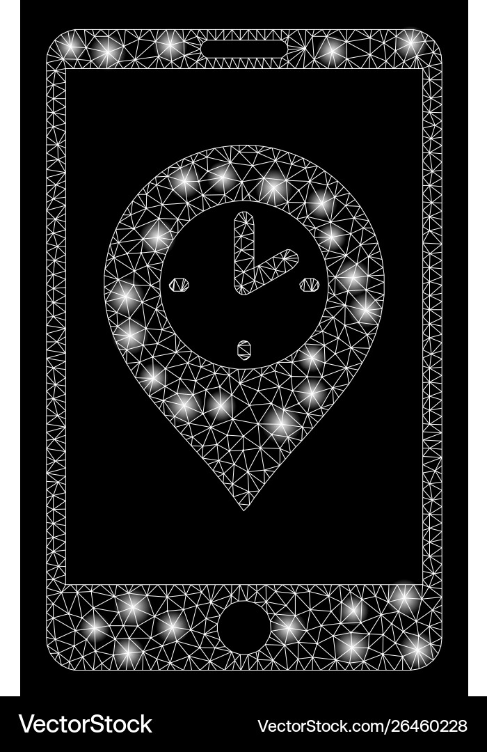 Flare mesh 2d mobile time pointer with spots Flare mesh 2d mobile time pointer with spots vector image