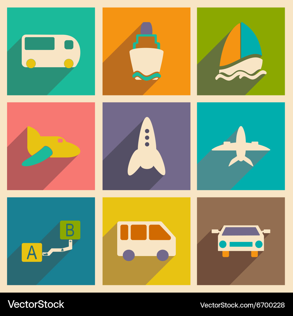 Flat with shadow concept and mobile application Vector Image