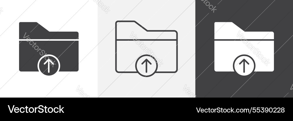 Folder upload icons graphics pack Vector Image